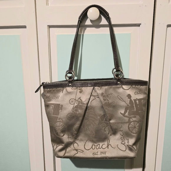 Coach Handbags - Coach Brown Sateen Shoulder Bag